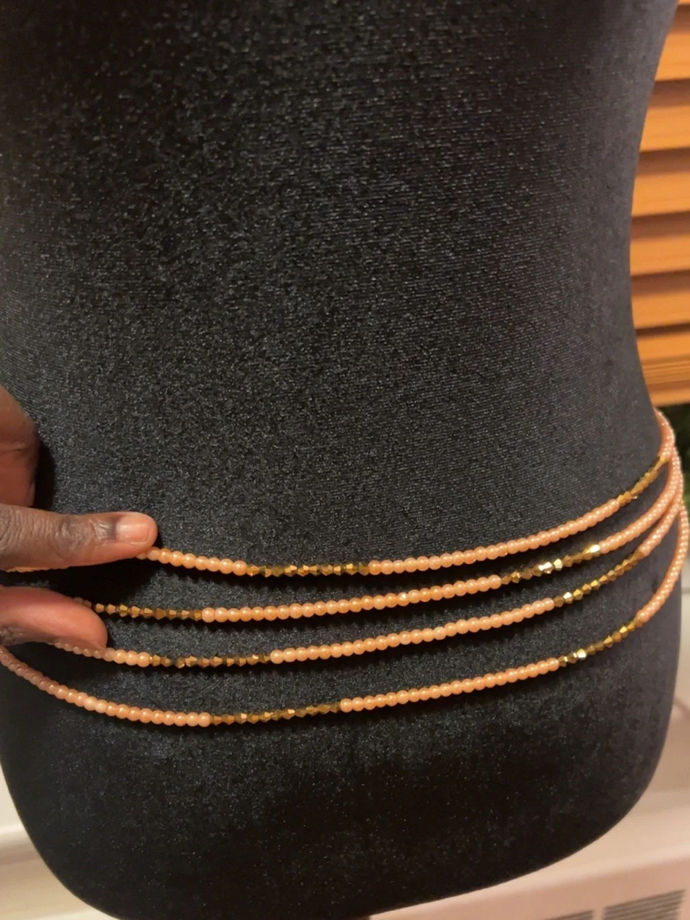 Beige Gold Layer Waist Beads | Handmade Boho Beach Body Chain